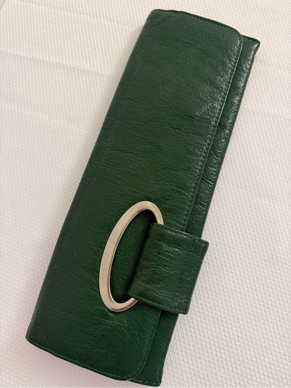 Y2K Big Buddha Green Women's Clutch Wallet w/Semicircular Accent